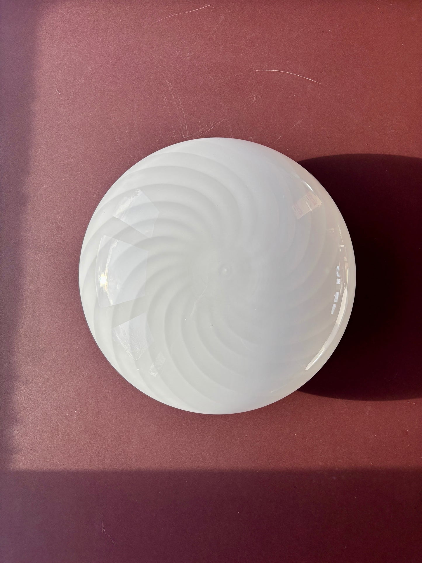 Vintage Murano plafond med hvidt swirl 30 cm