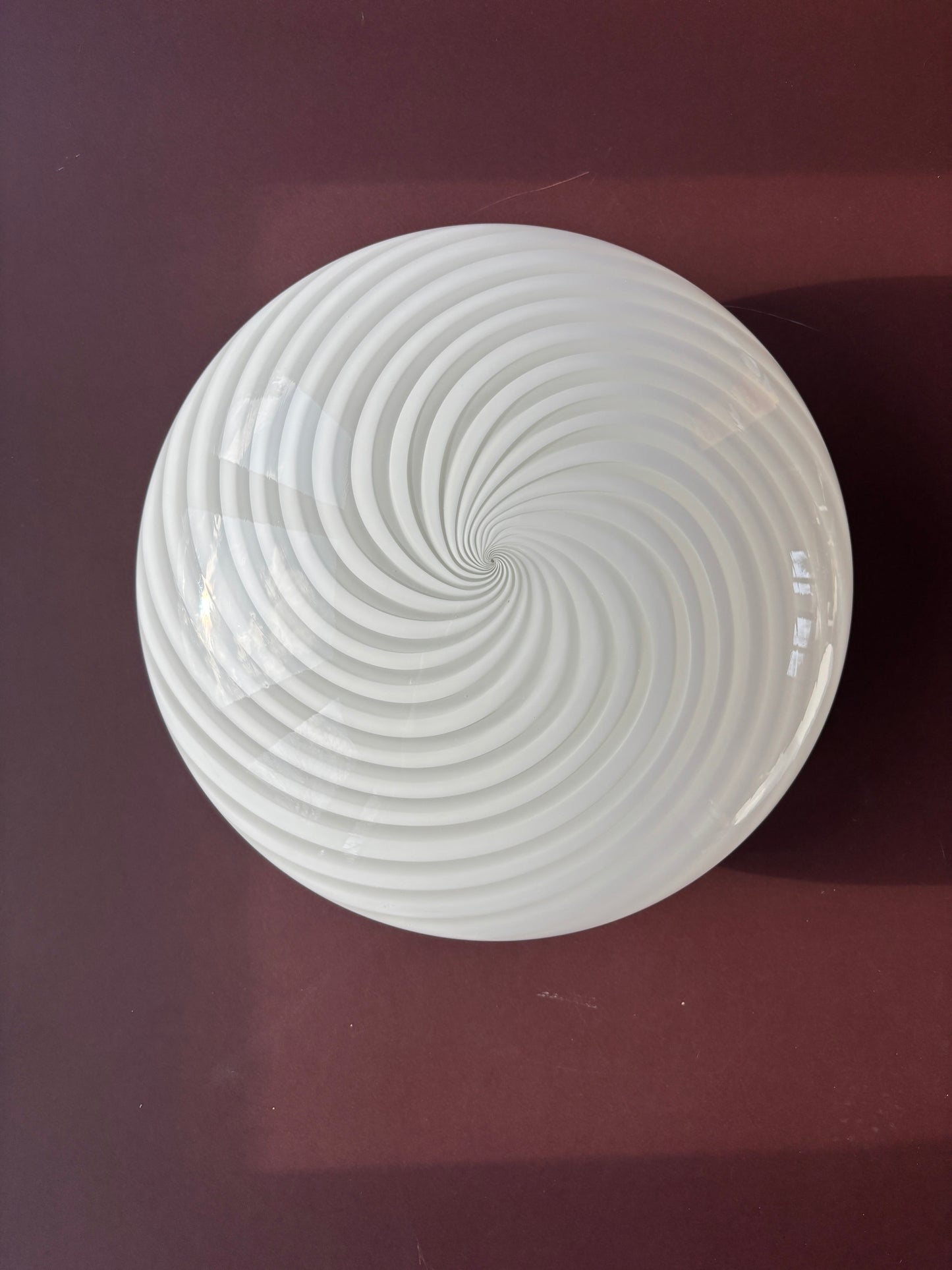Vintage Murano plafond med hvidt swirl 35 cm