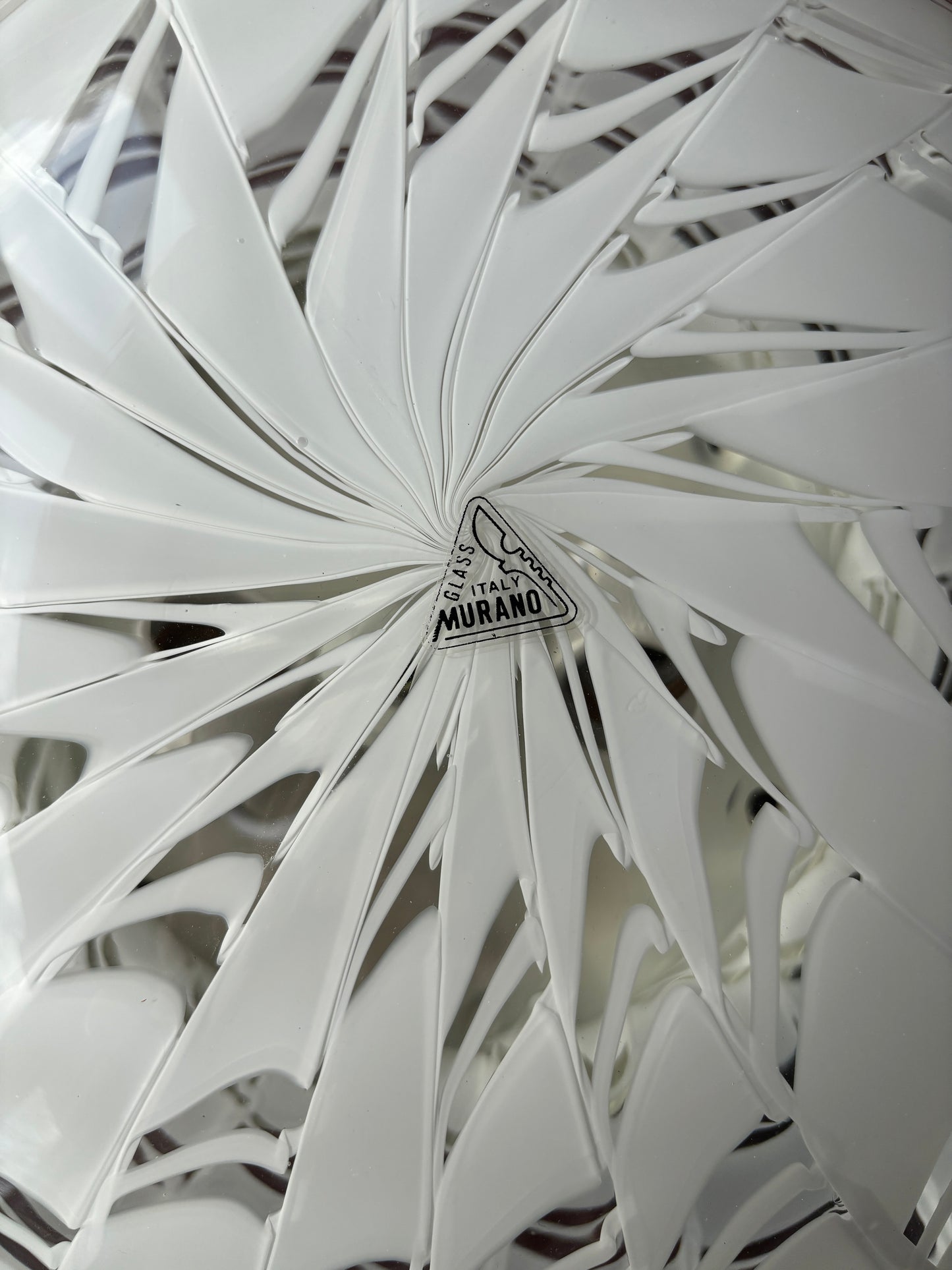 Vintage Murano hvid peacock plafond 38 cm