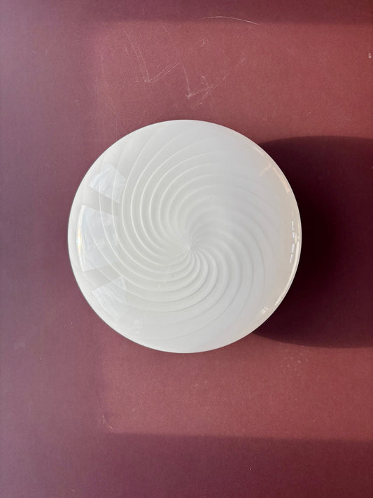 Vintage Murano plafond med hvidt swirl 30 cm