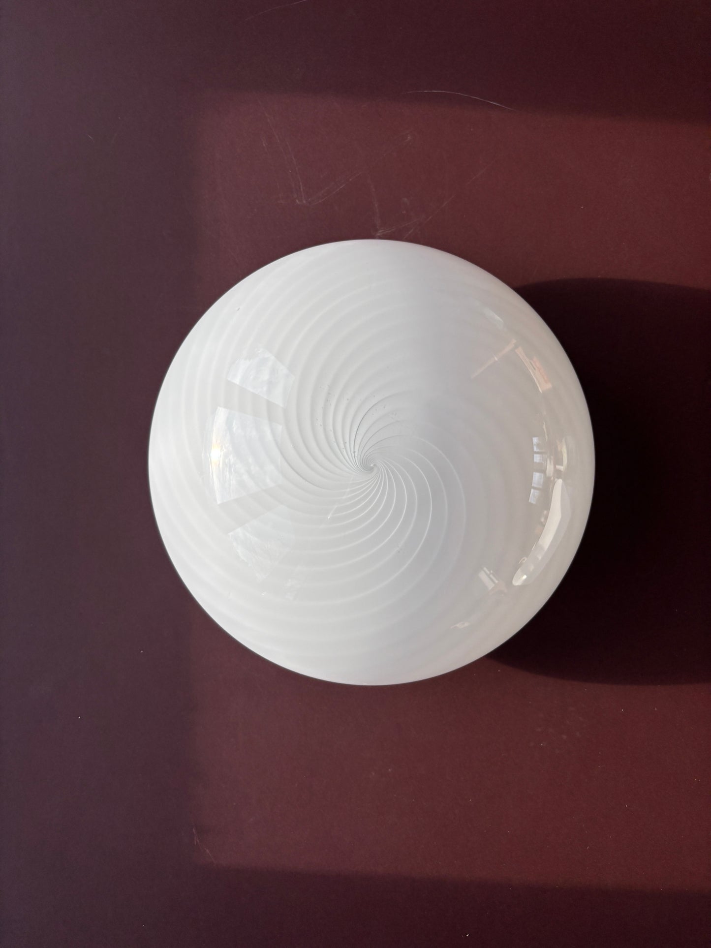 Vintage Murano plafond med hvidt swirl 30 cm