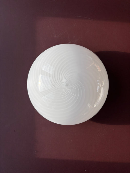 Vintage Murano plafond med hvidt swirl 30 cm