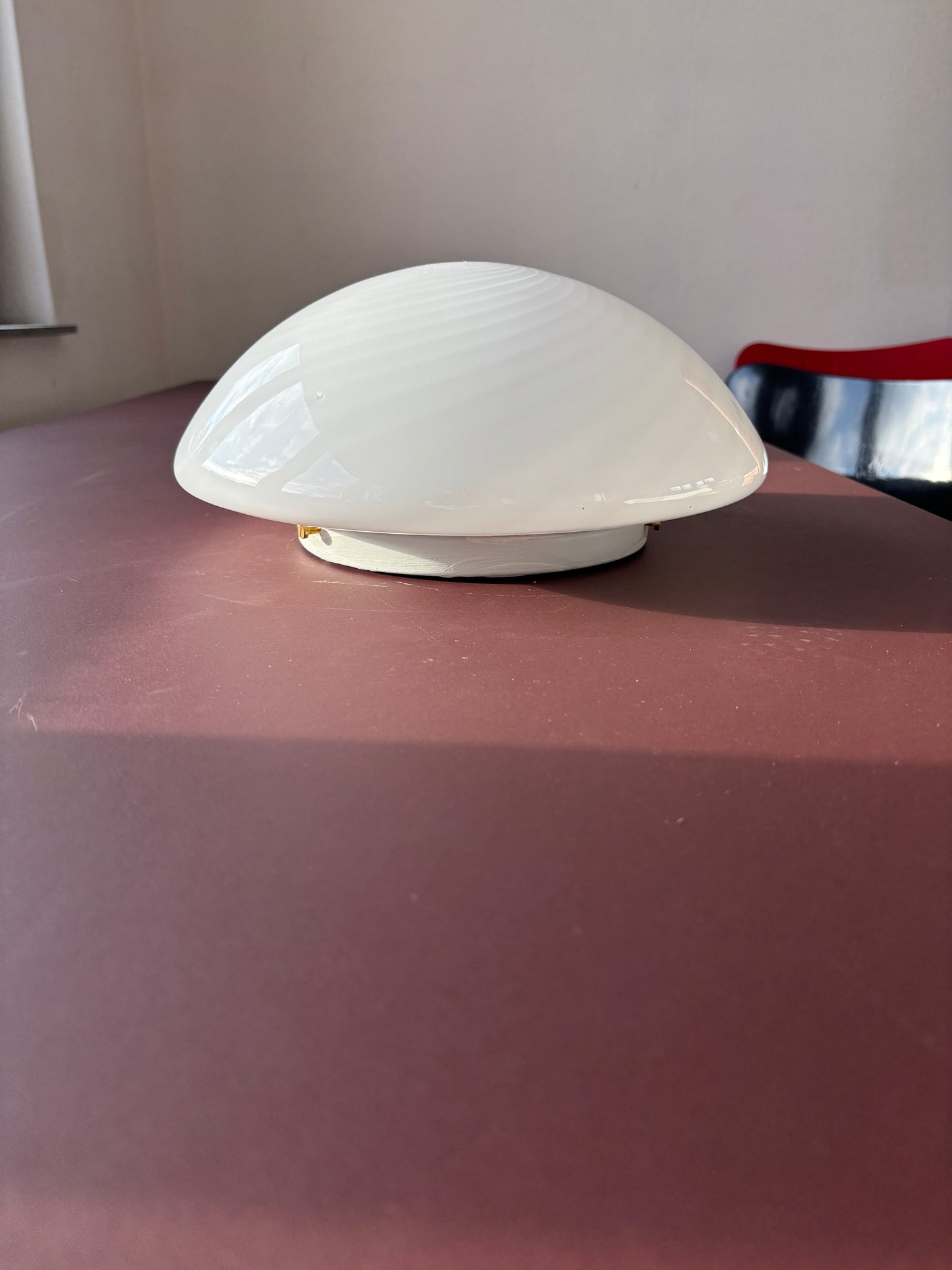 Vintage Murano plafond med hvidt swirl 30 cm