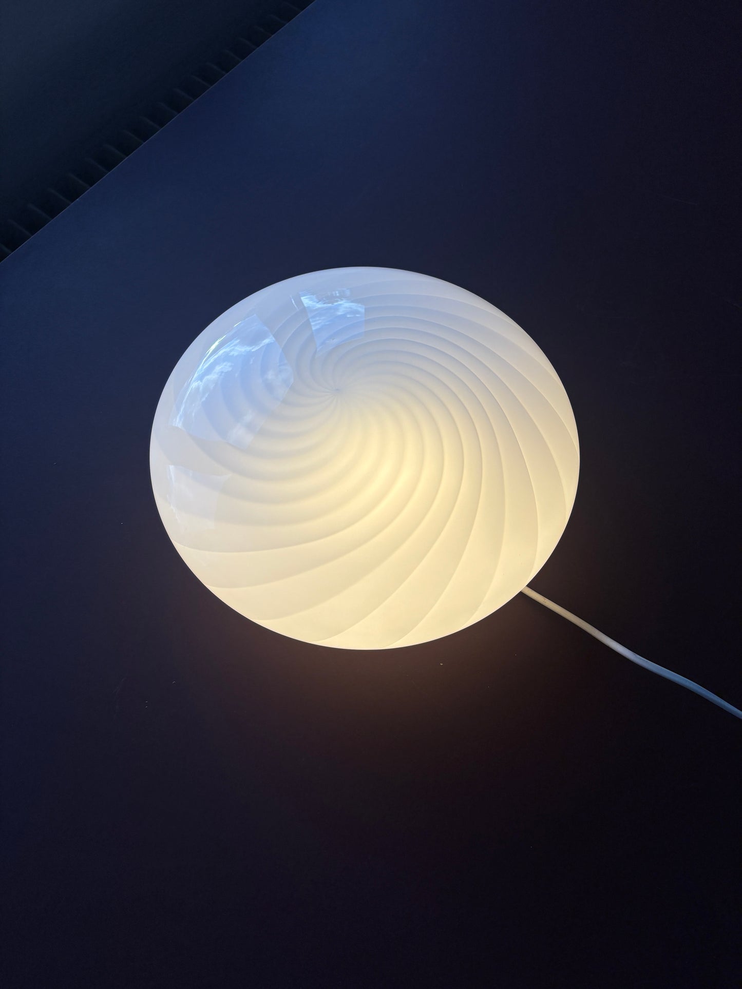 Vintage Murano plafond med hvidt swirl 30 cm