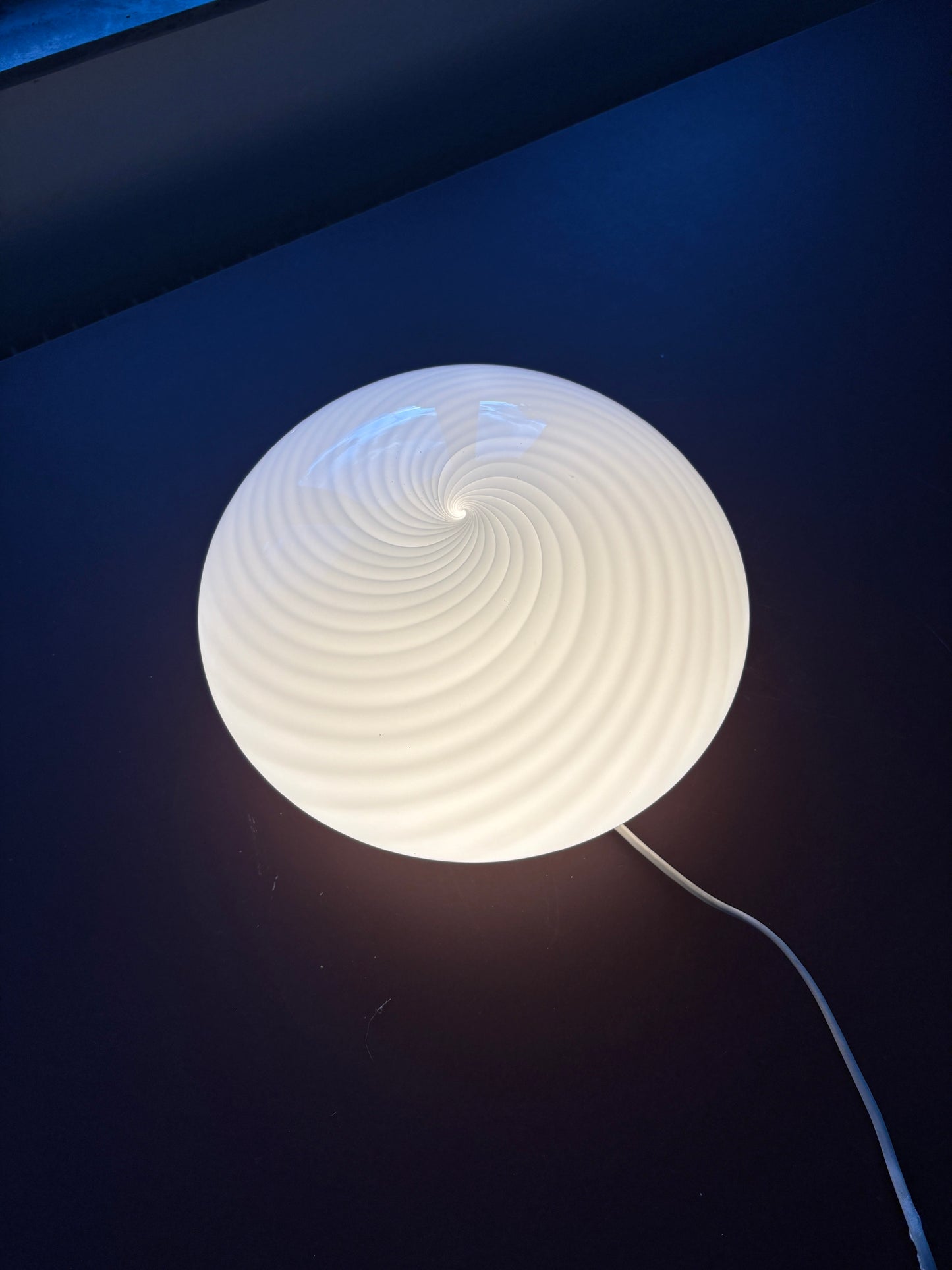 Vintage Murano plafond med hvidt swirl 30 cm