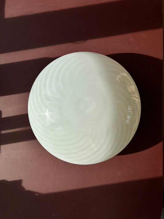 Vintage Murano plafond med hvidt swirl 40 cm