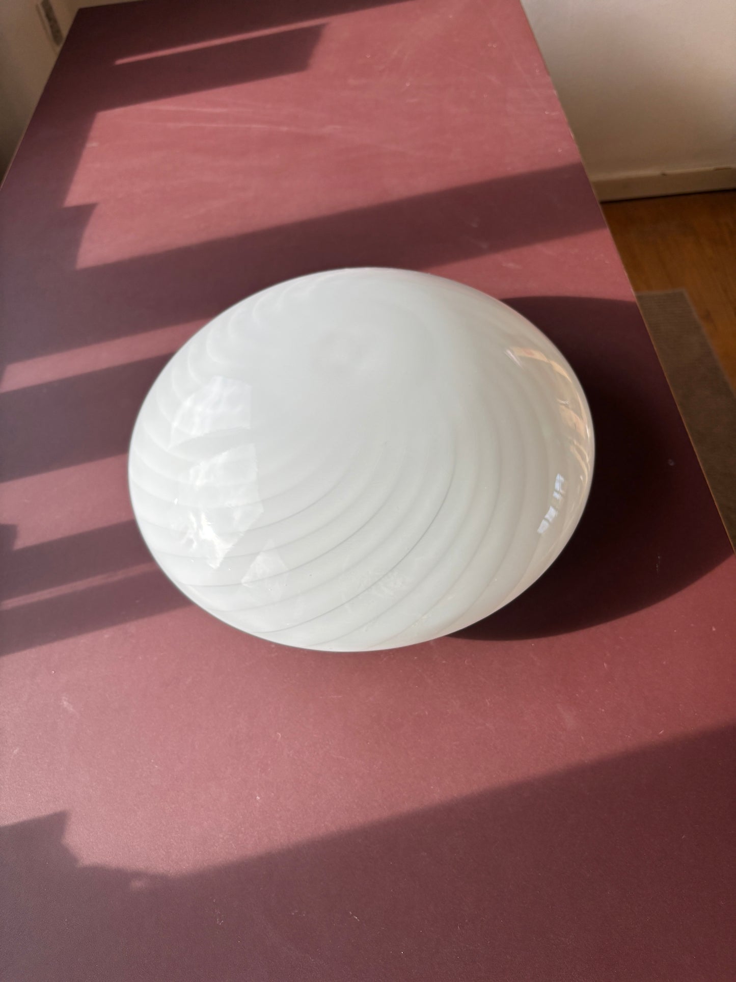 Vintage Murano plafond med hvidt swirl 40 cm