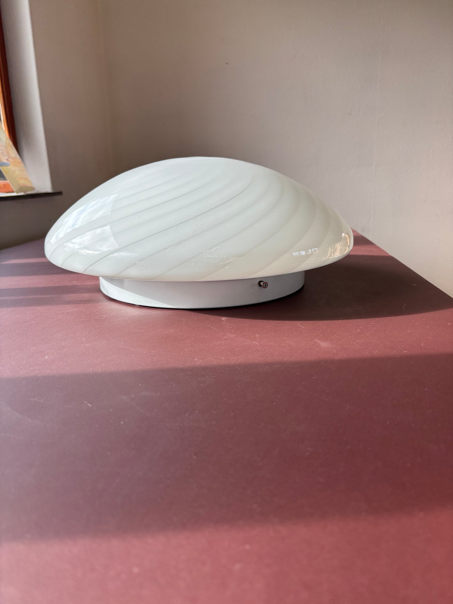 Vintage Murano plafond med hvidt swirl 40 cm