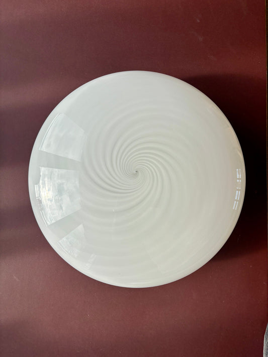 Vintage Murano plafond med hvidt swirl 40 cm