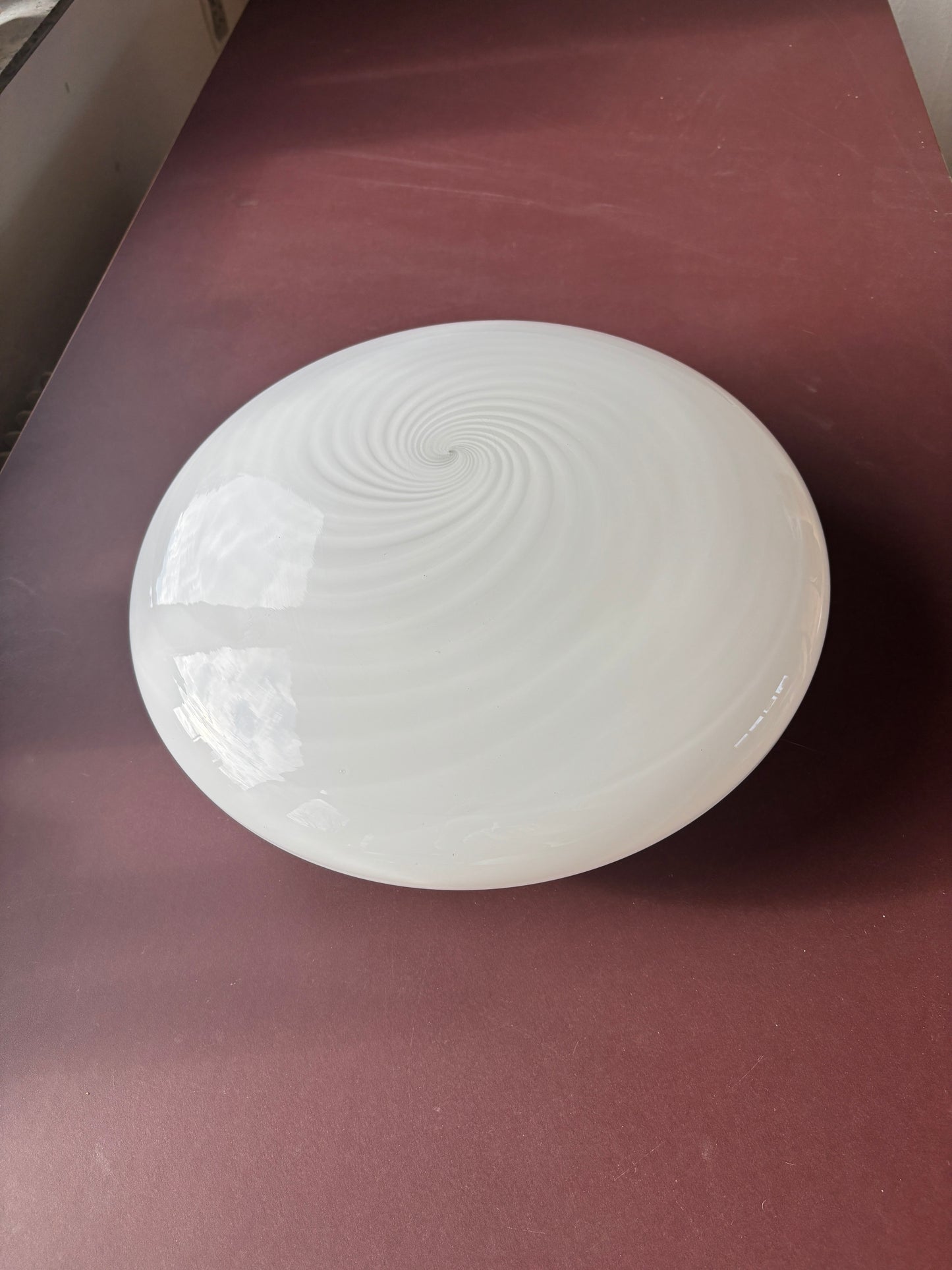 Vintage Murano plafond med hvidt swirl 40 cm