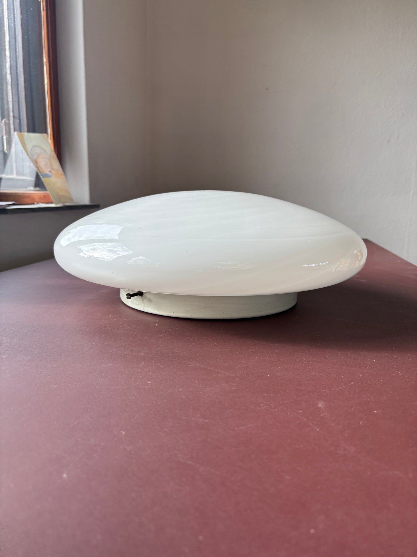 Vintage Murano plafond med hvidt swirl 40 cm