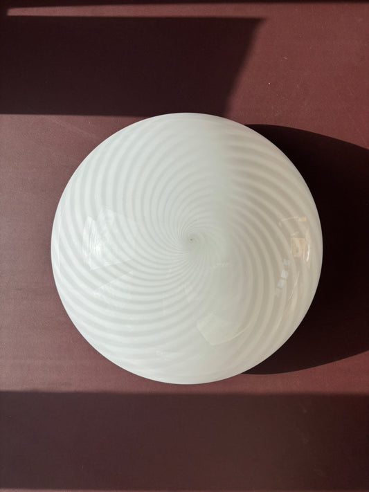 Vintage Murano plafond med hvidt swirl 35 cm