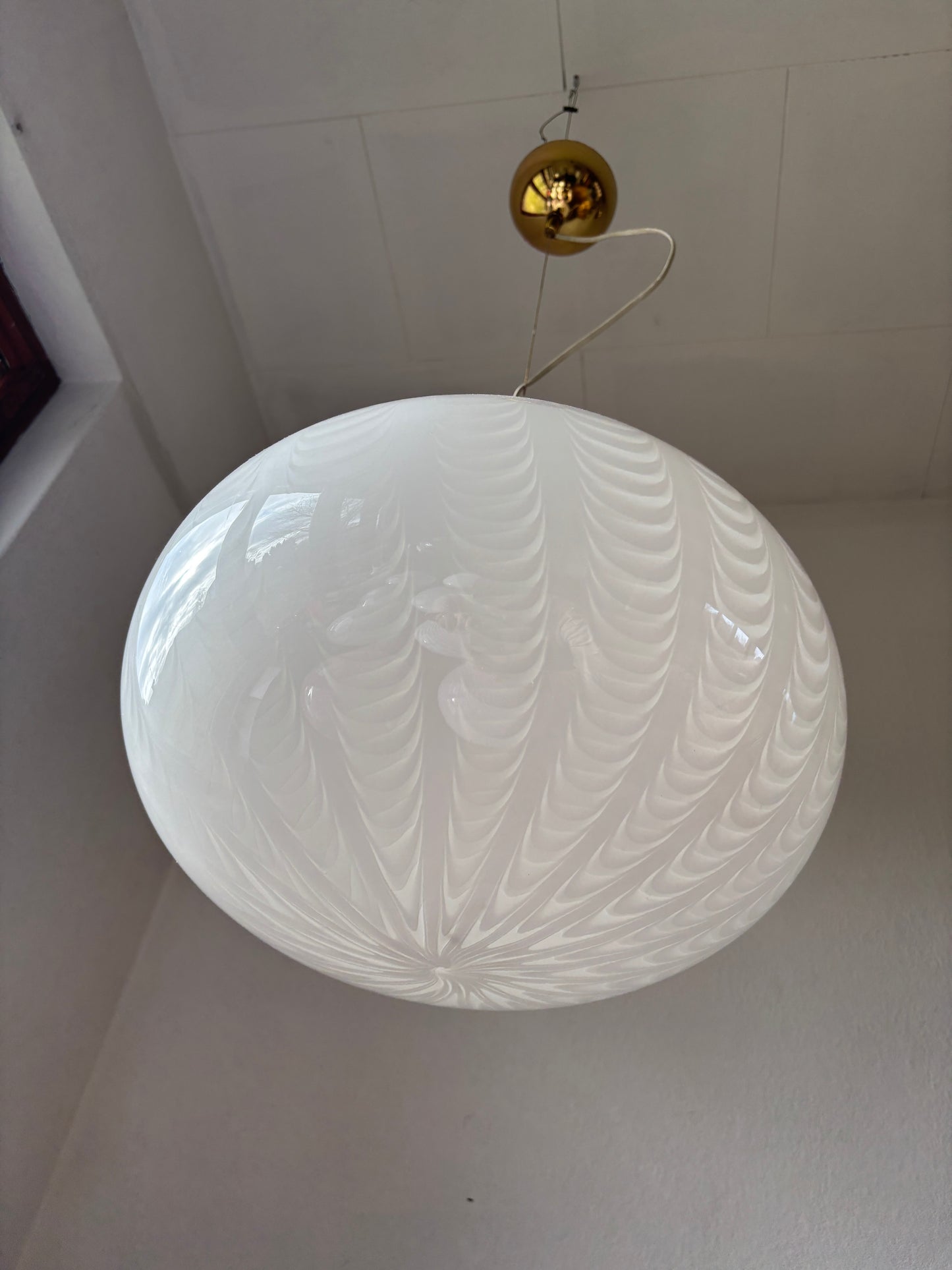 Vintage Murano pendel med peacock mønster 38 cm