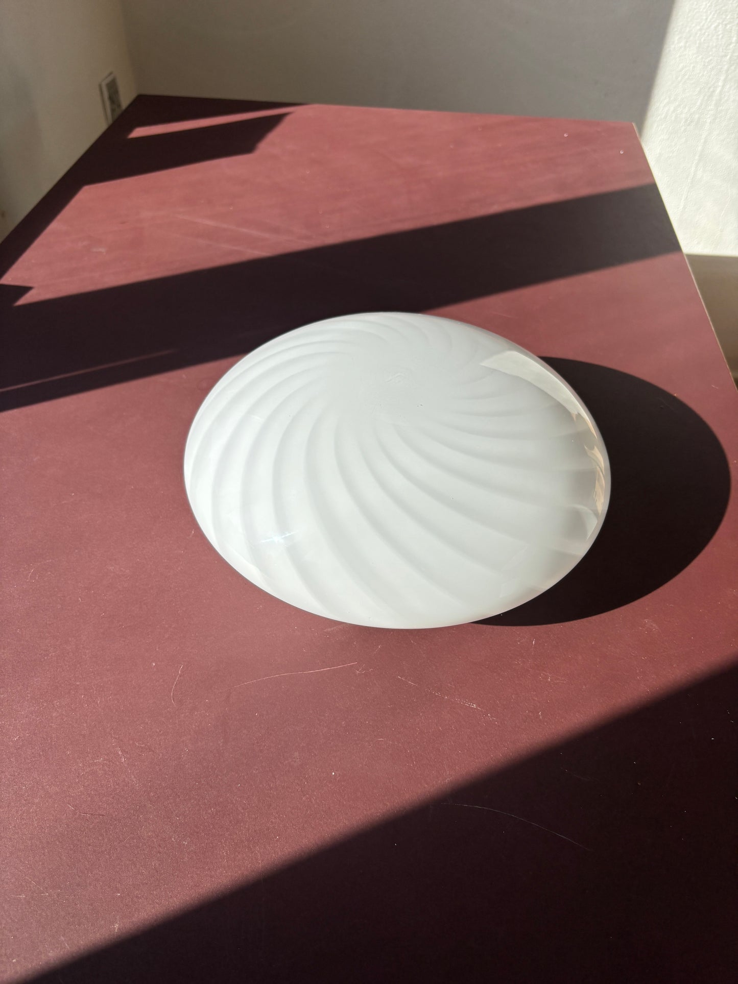 Vintage Murano plafond med hvidt swirl 30 cm
