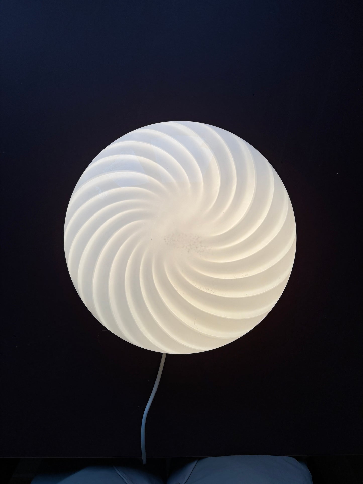 Vintage Murano plafond med hvidt swirl 30 cm