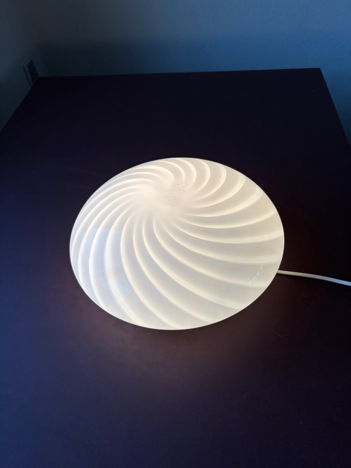Vintage Murano plafond med hvidt swirl 30 cm