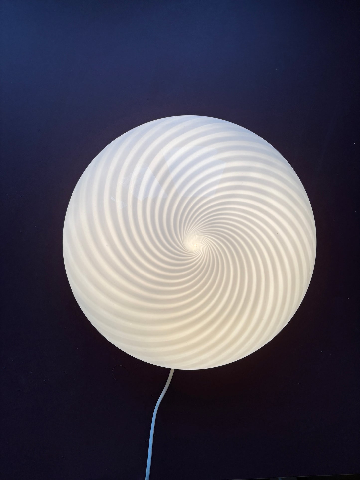 Vintage Murano plafond med hvidt swirl 35 cm