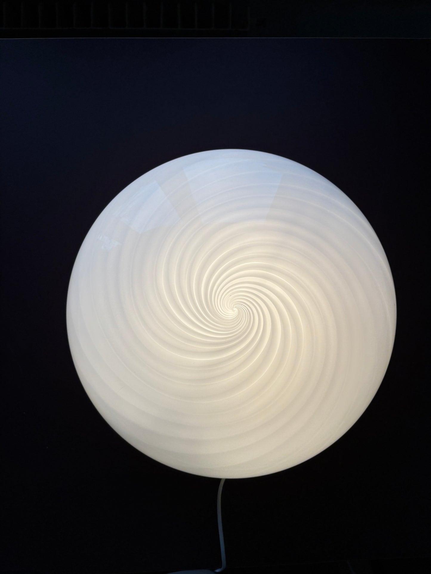 Vintage Murano plafond med hvidt swirl 40 cm