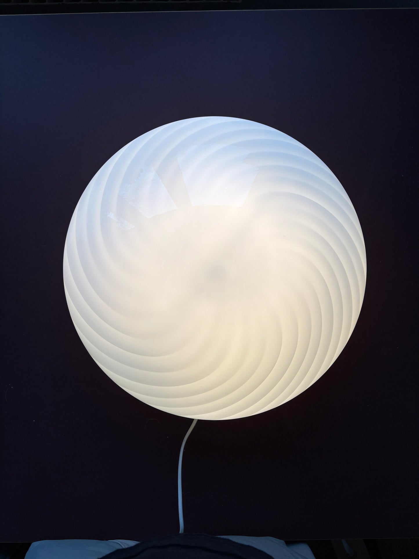 Vintage Murano plafond med hvidt swirl 40 cm
