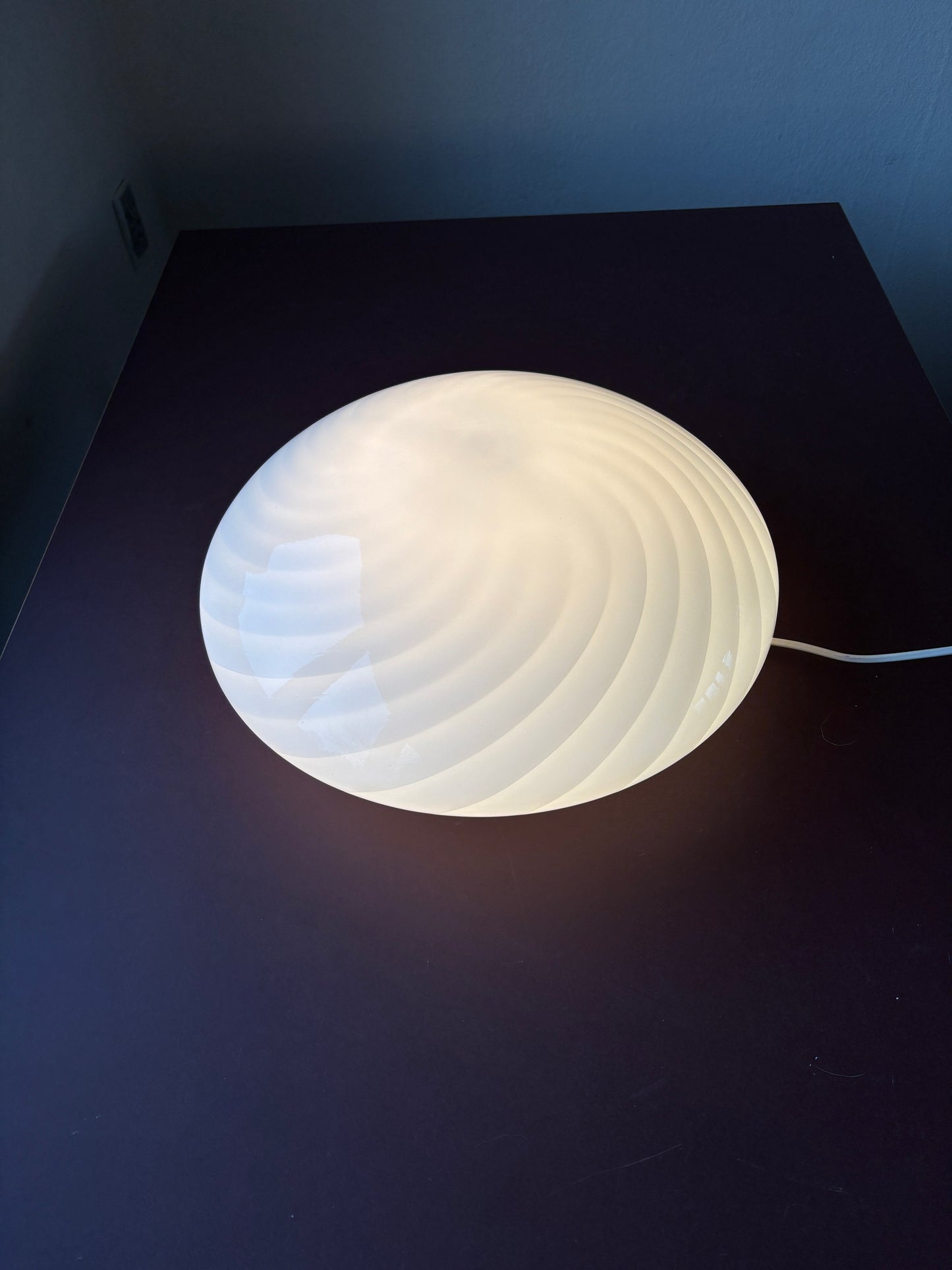 Vintage Murano plafond med hvidt swirl 40 cm