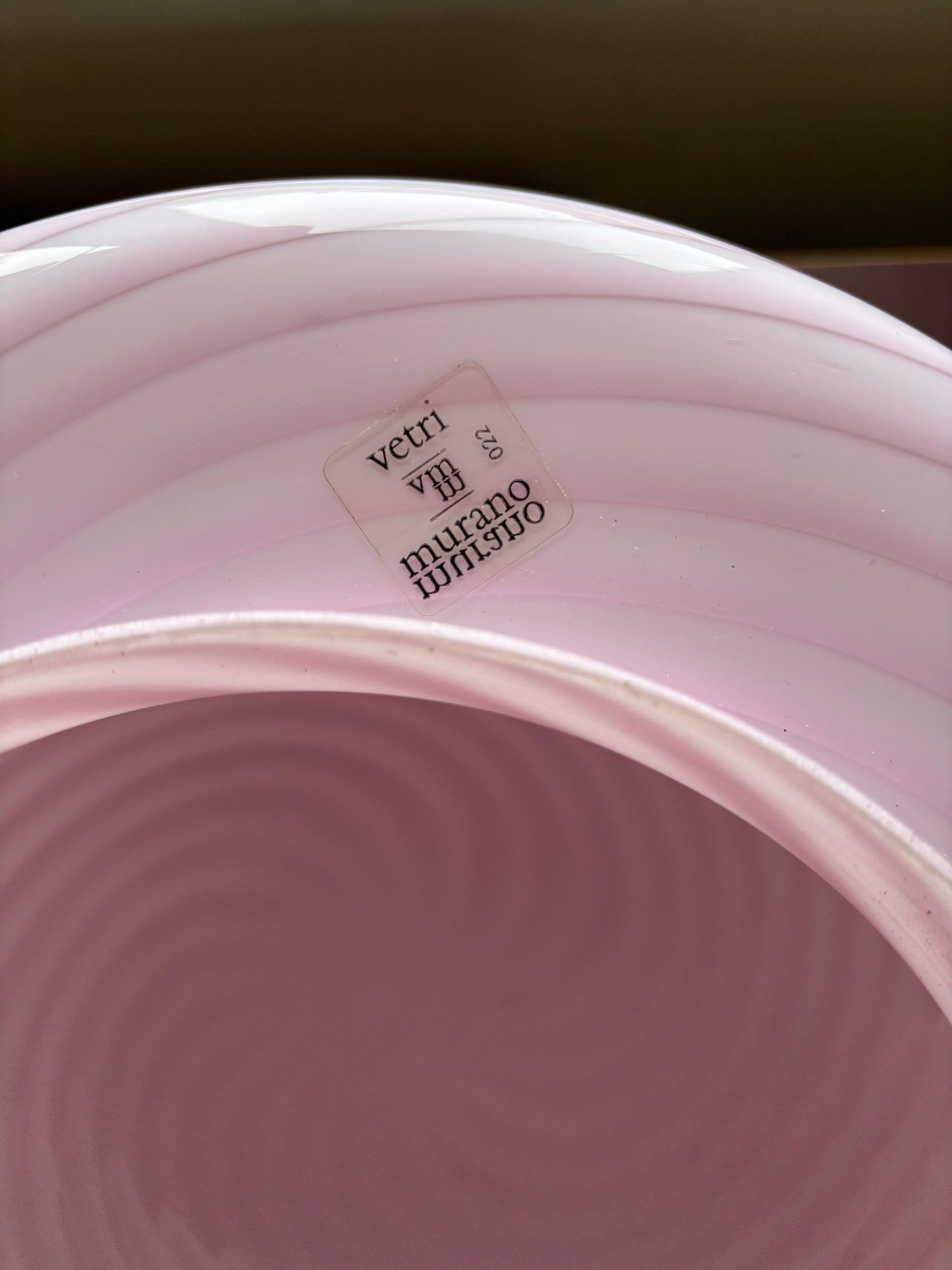 Vintage Murano "Effetre" plafond i pink bubblegum swirl 30 cm