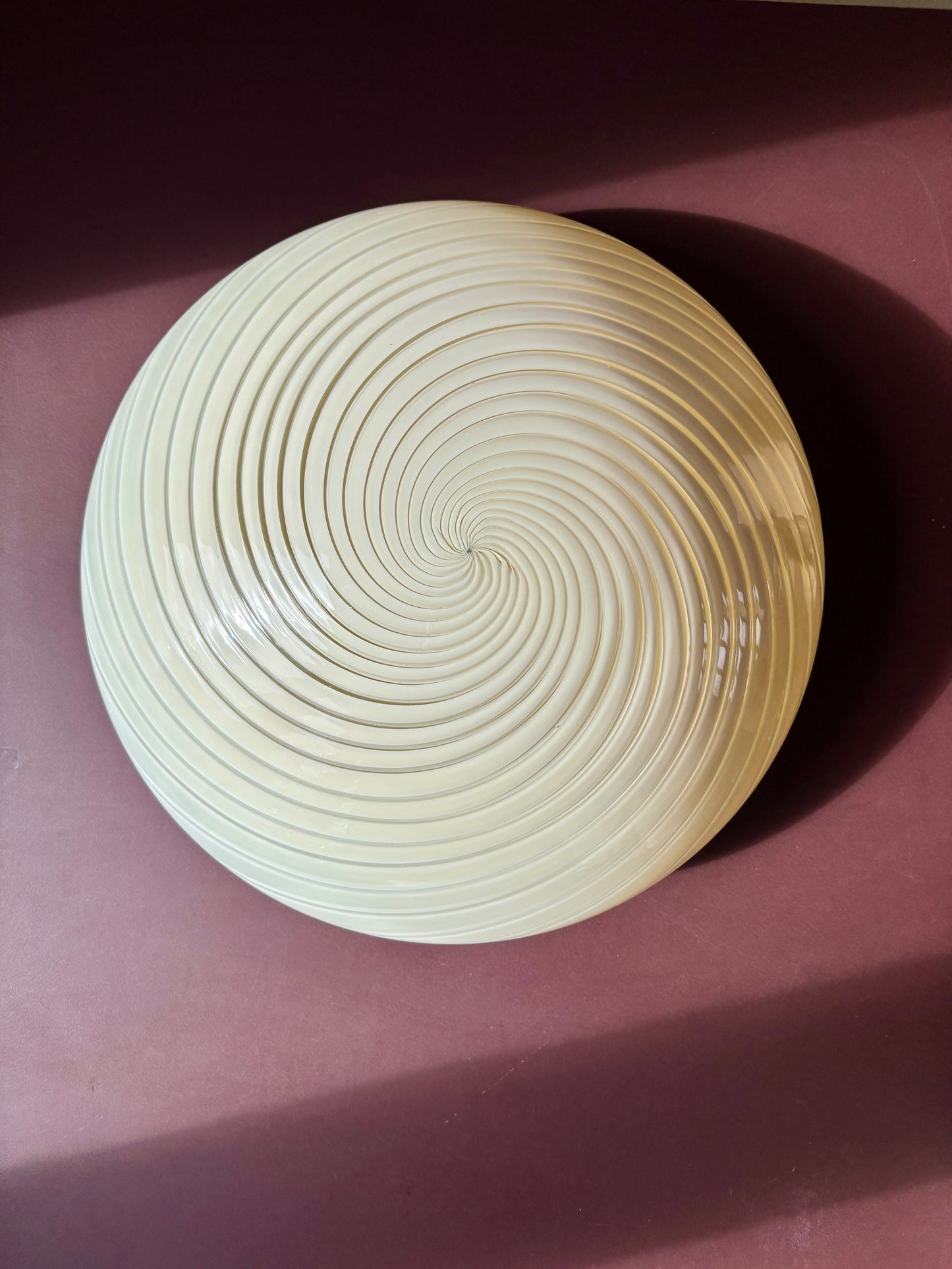 Vintage Murano plafond med cremegult swirl 43 cm