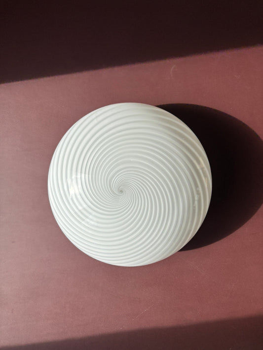 Vintage Murano plafond med hvidt swirl 30 cm