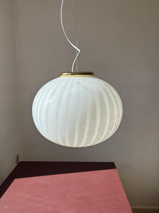 Vintage Murano loftslampe med peacock mønster 43 cm