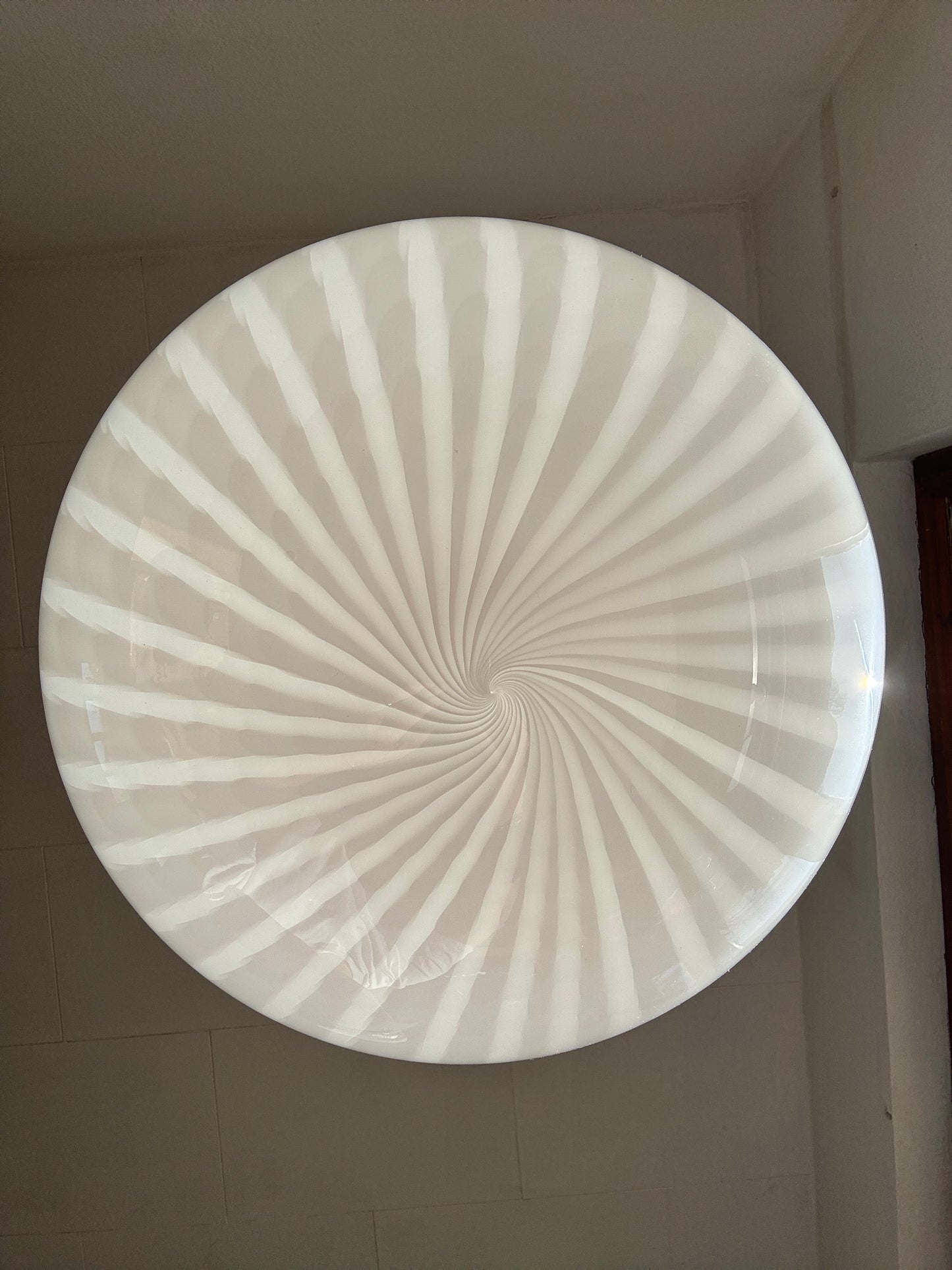 Vintage Murano loftslampe med peacock mønster 43 cm