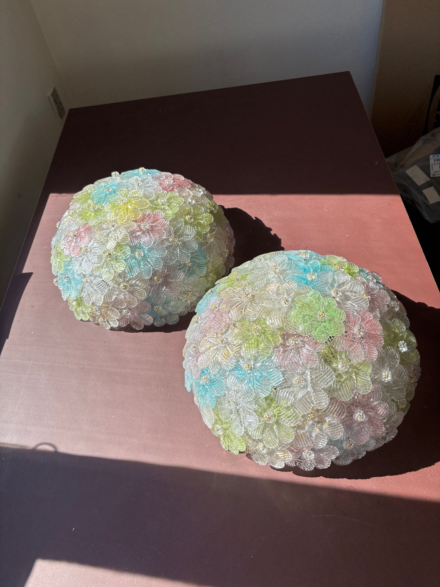 Vintage Murano blomster plafond i multicolor 33 cm