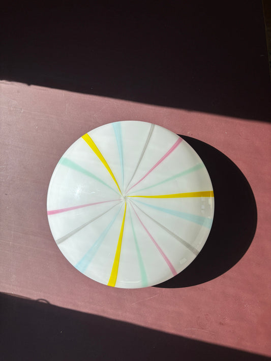 Vintage Murano plafond lampe med multicolor filigrana 37 cm