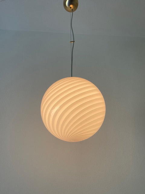 Lyserød Murano loftslampe i swirl 40 cm