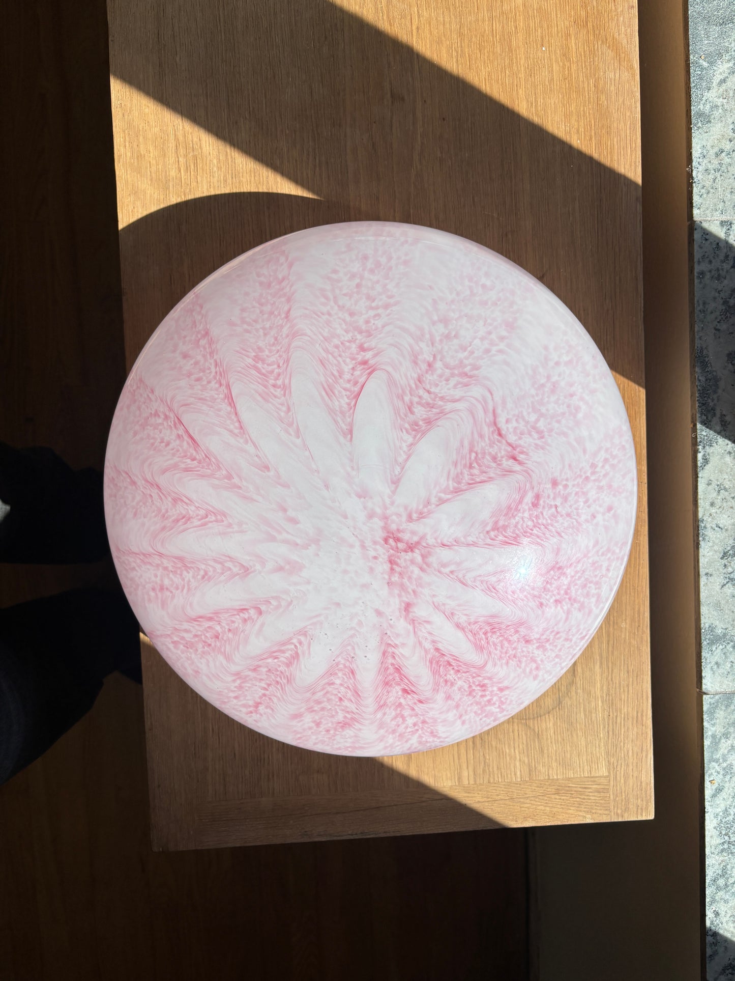 Vintage Murano plafond i et pink tulipan mønster 45 cm