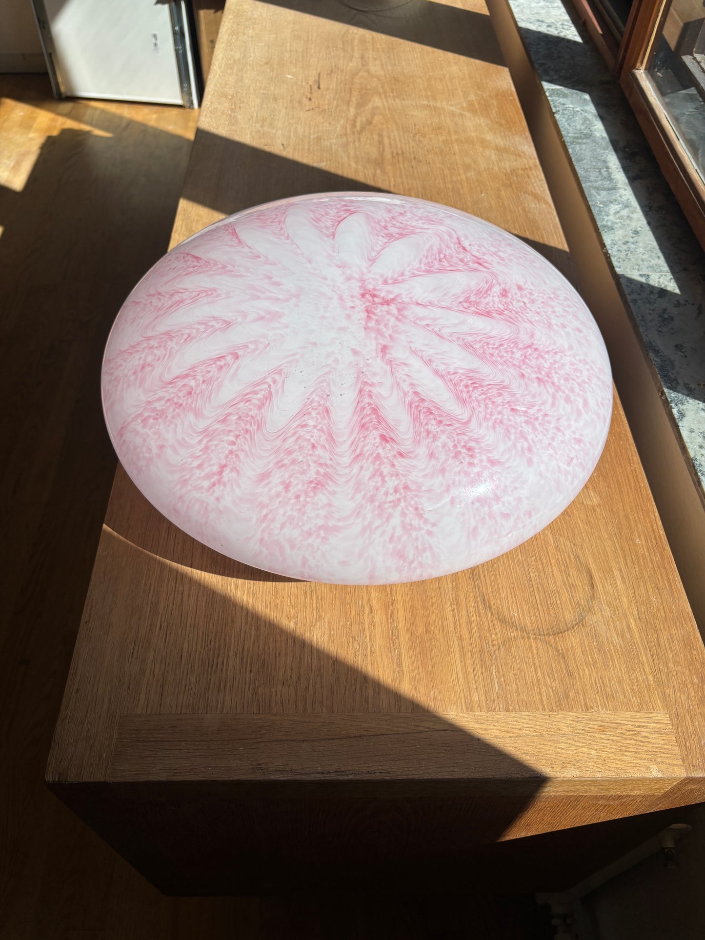 Vintage Murano plafond i et pink tulipan mønster 45 cm