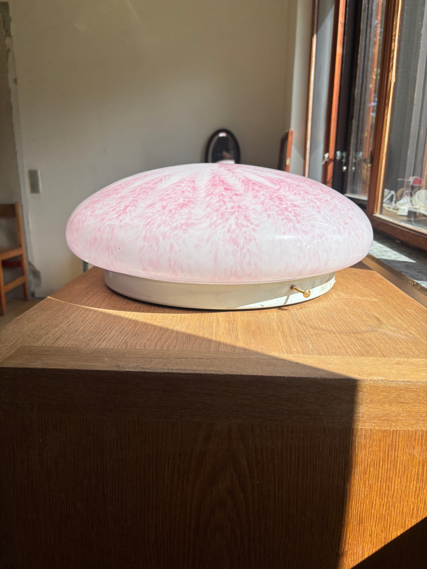 Vintage Murano plafond i et pink tulipan mønster 45 cm