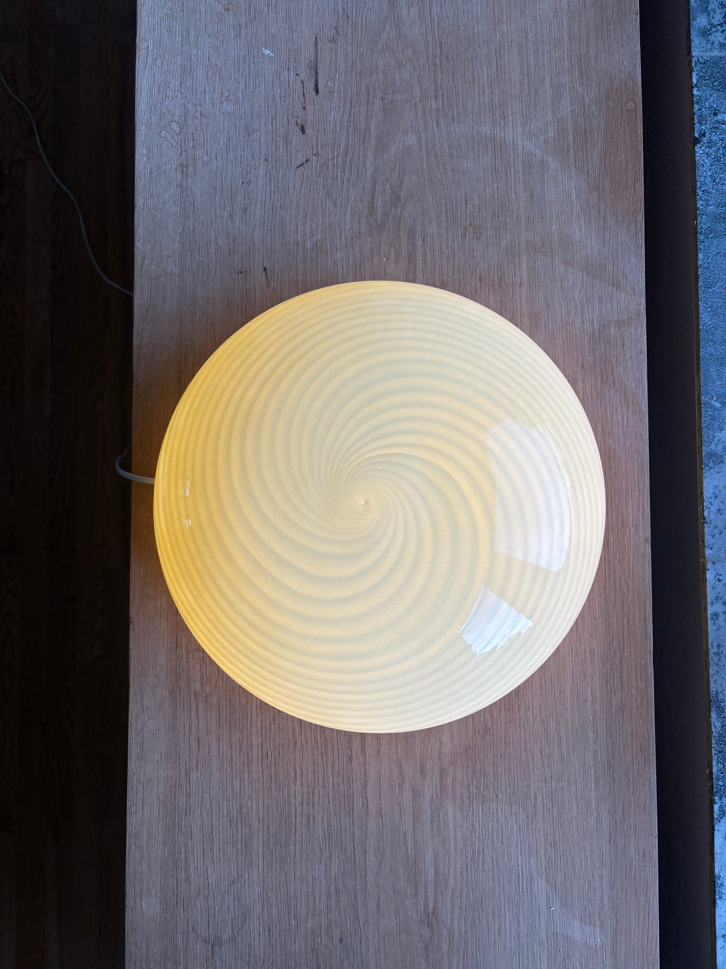 Vintage gul Murano plafond i swirl 36 cm