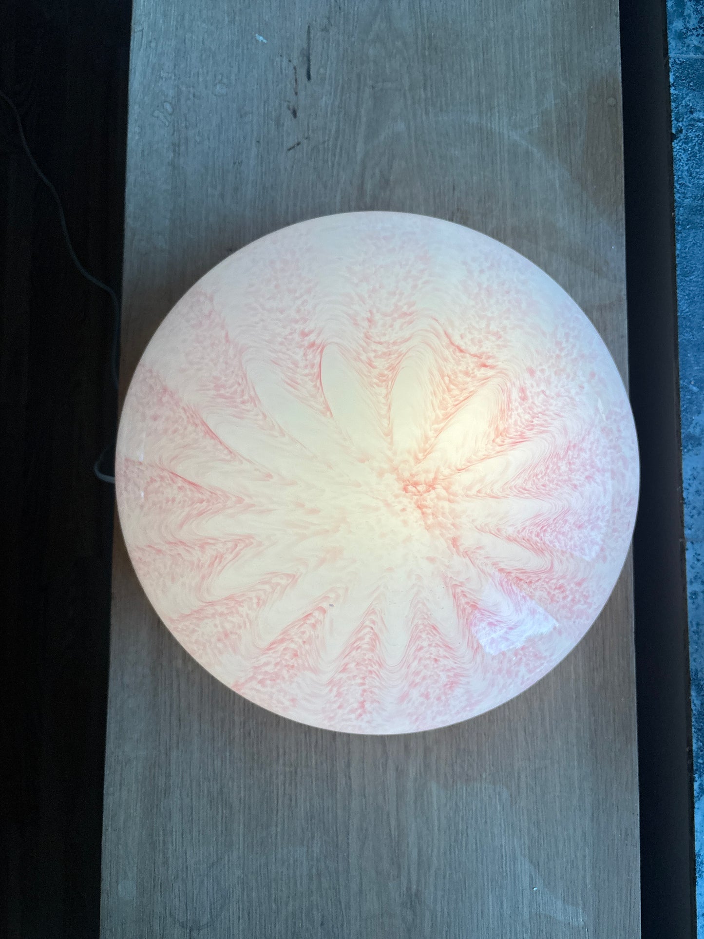 Vintage Murano plafond i et pink tulipan mønster 45 cm