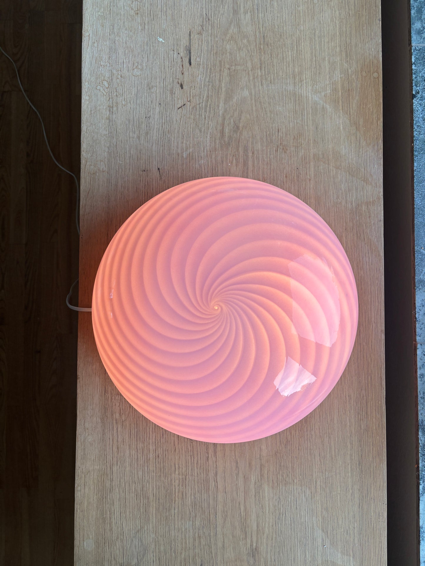 Vintage Pink Murano plafond i swirl 36 cm