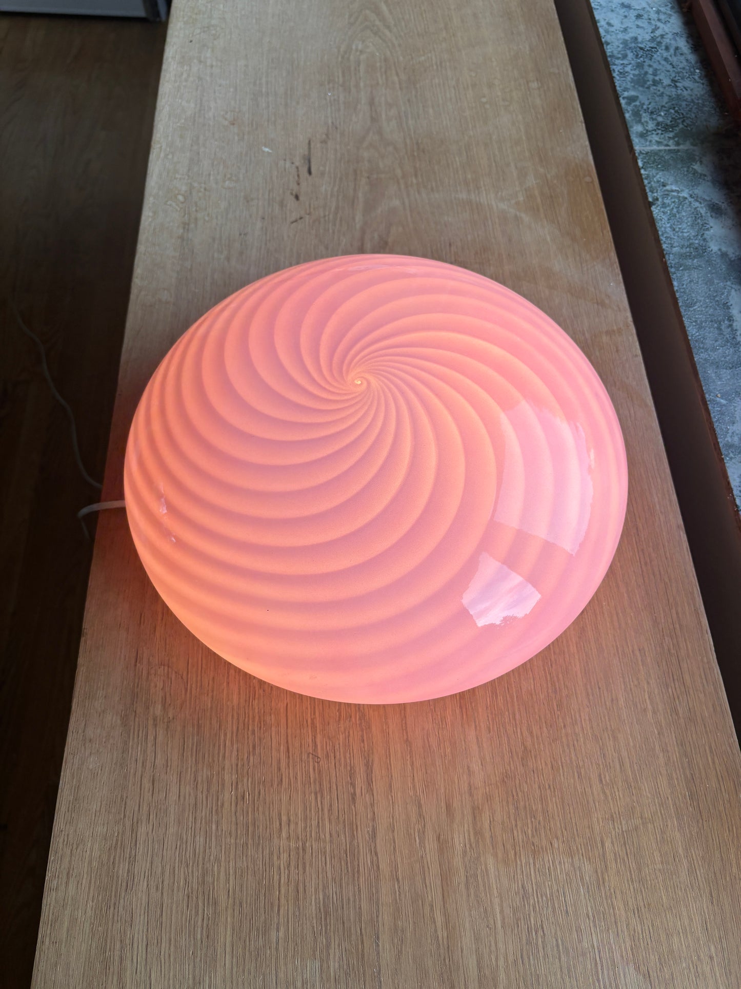 Vintage Pink Murano plafond i swirl 36 cm