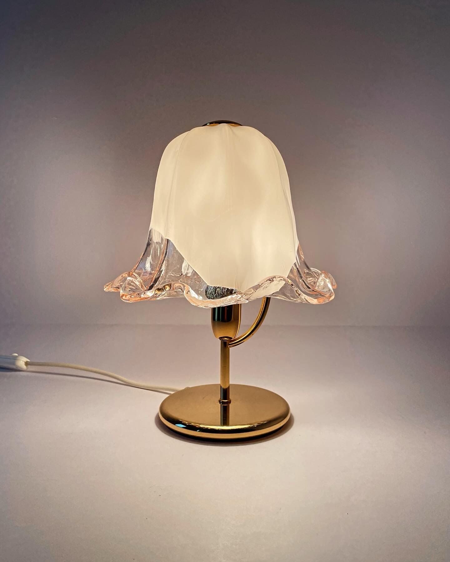 Vintage Murano La Murrina bordlampe i sart pink
