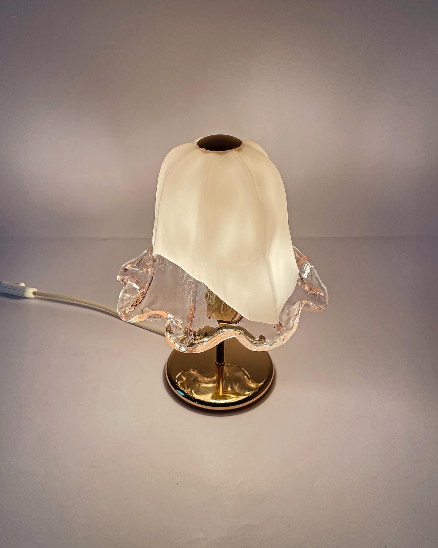 Vintage Murano La Murrina bordlampe i sart pink