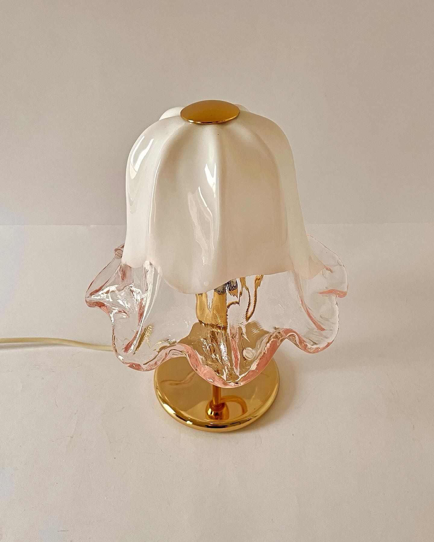 Vintage Murano La Murrina bordlampe i sart pink