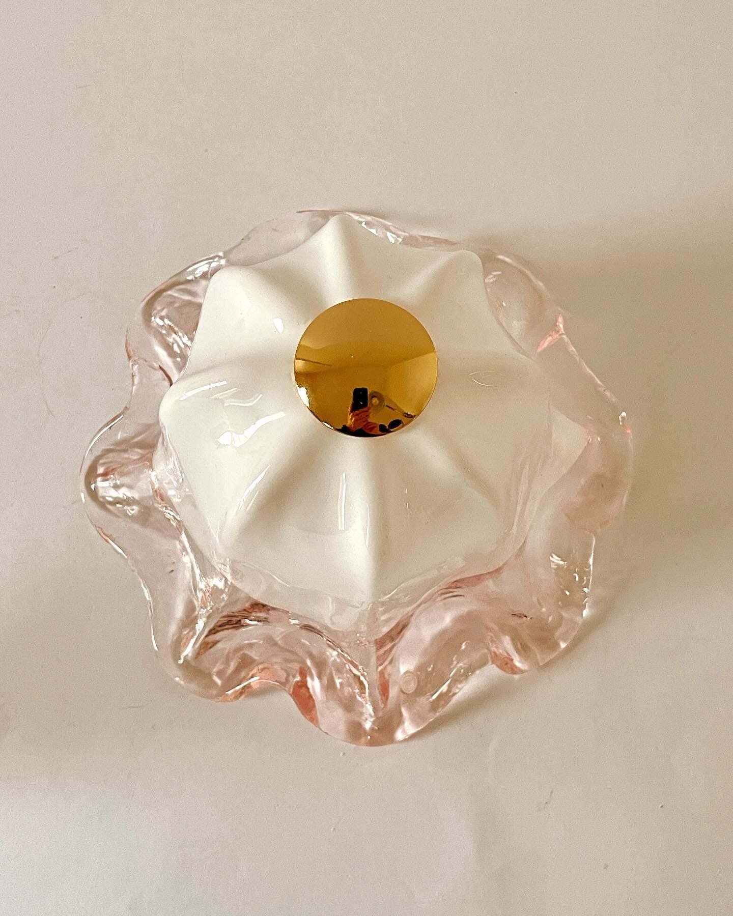 Vintage Murano La Murrina bordlampe i sart pink