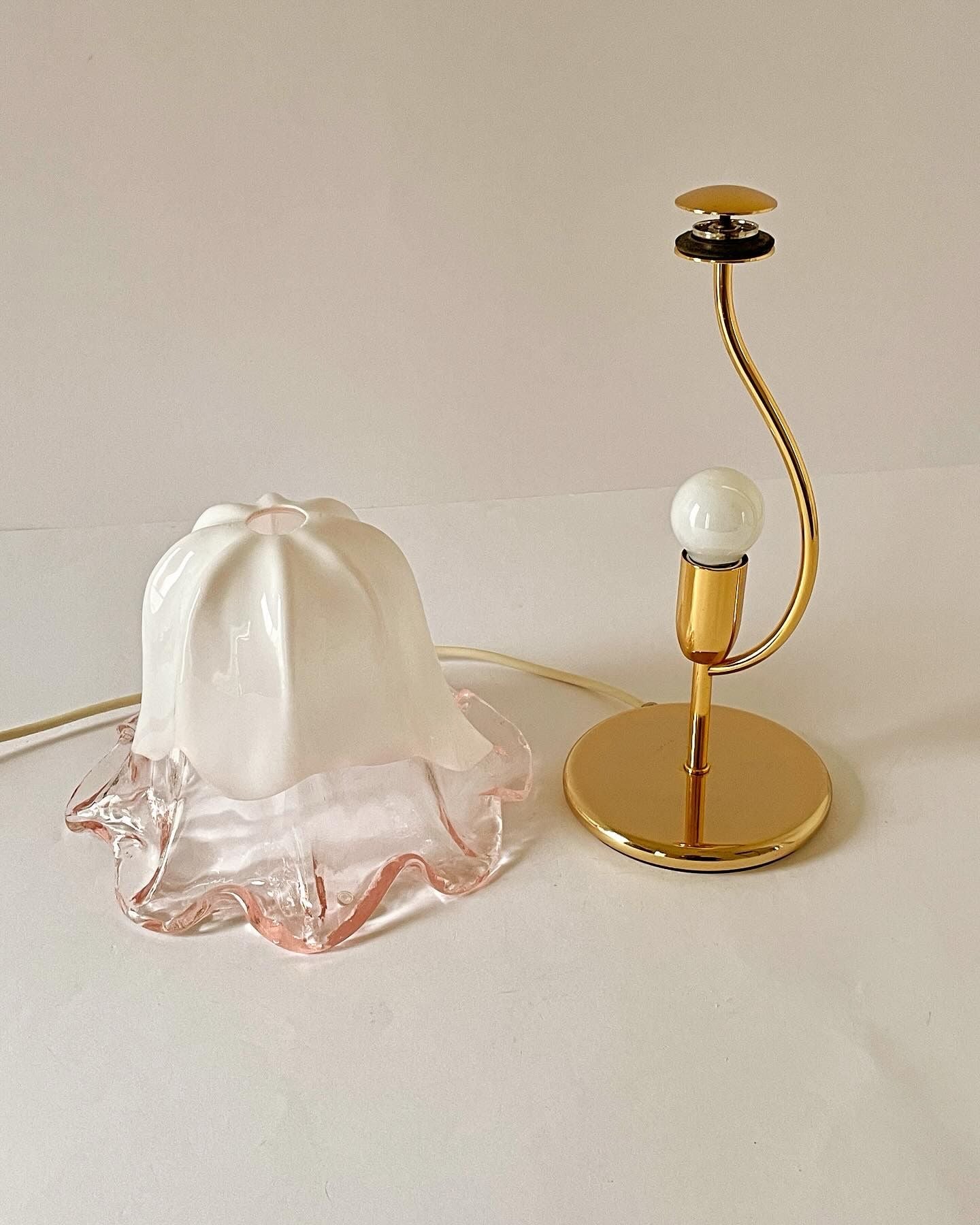 Vintage Murano La Murrina bordlampe i sart pink