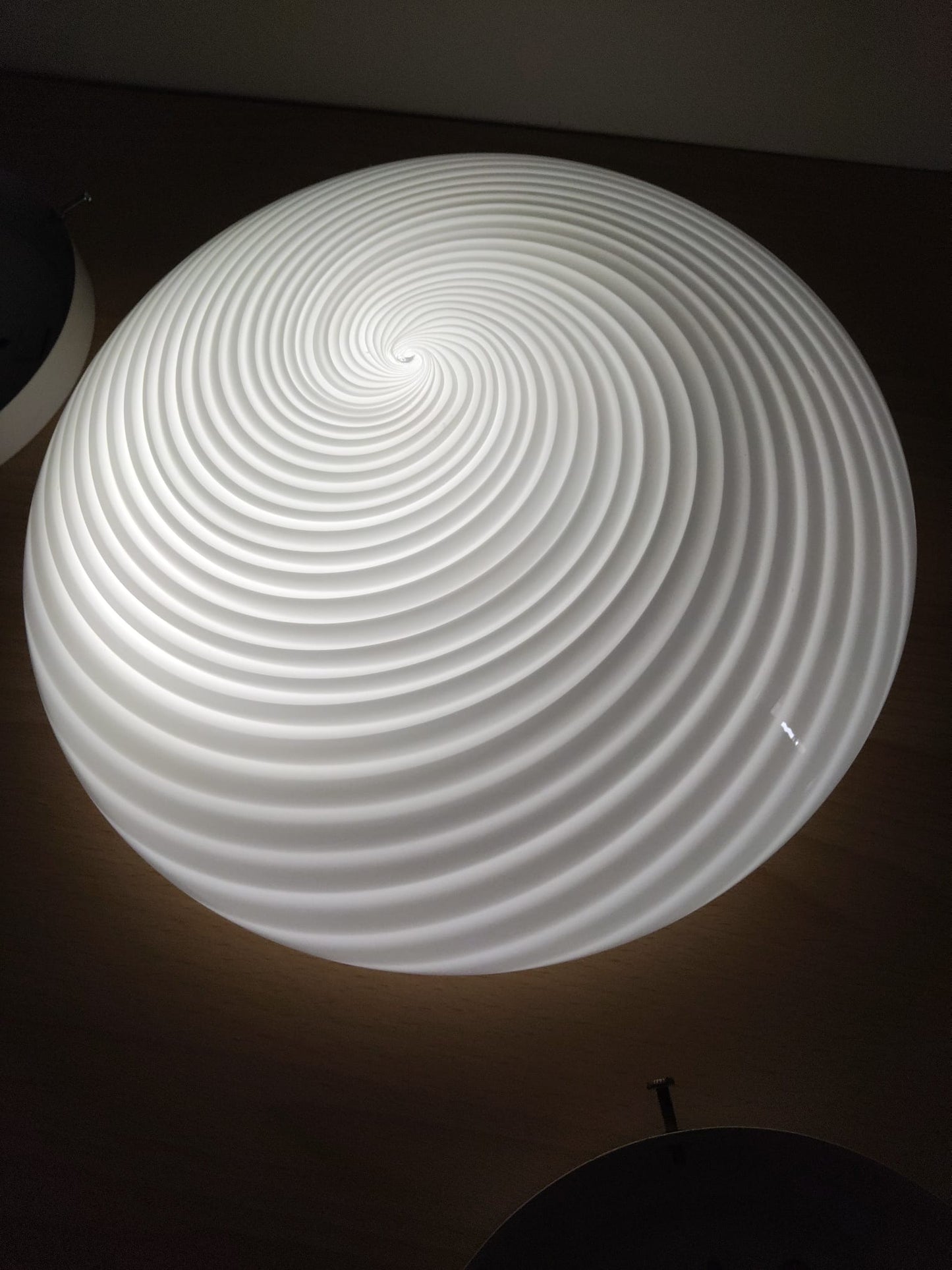 Vintage Murano plafond i hvid swirl 30 cm