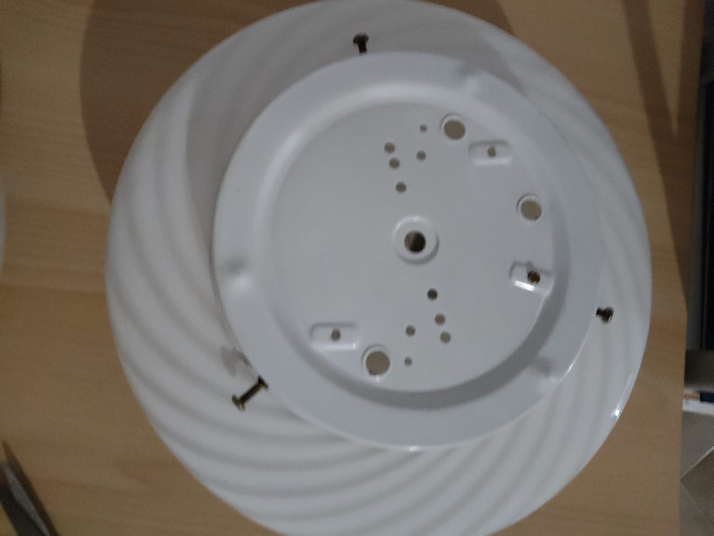 Vintage Murano plafond i hvid swirl 30 cm