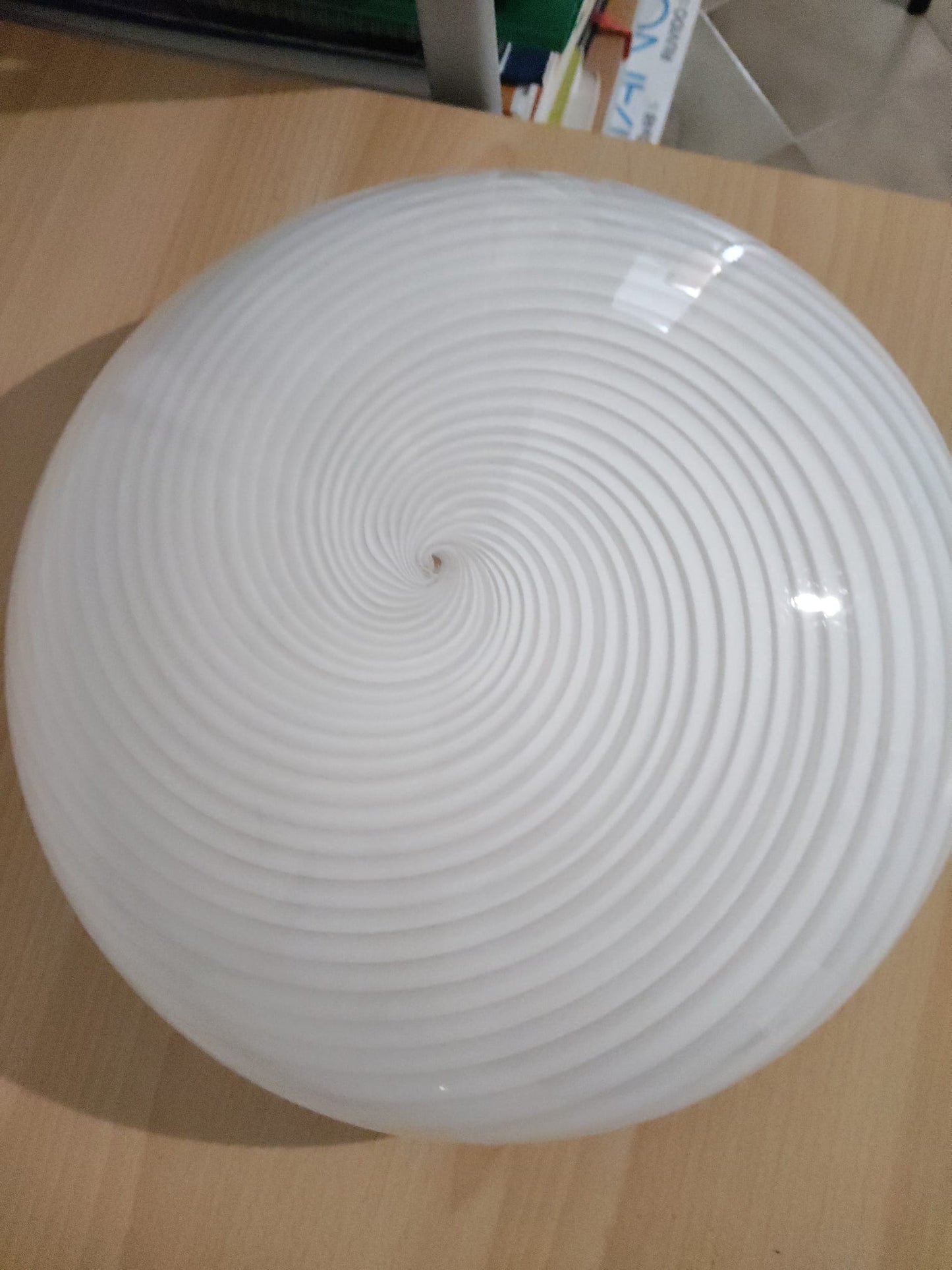 Vintage Murano plafond i hvid swirl 30 cm