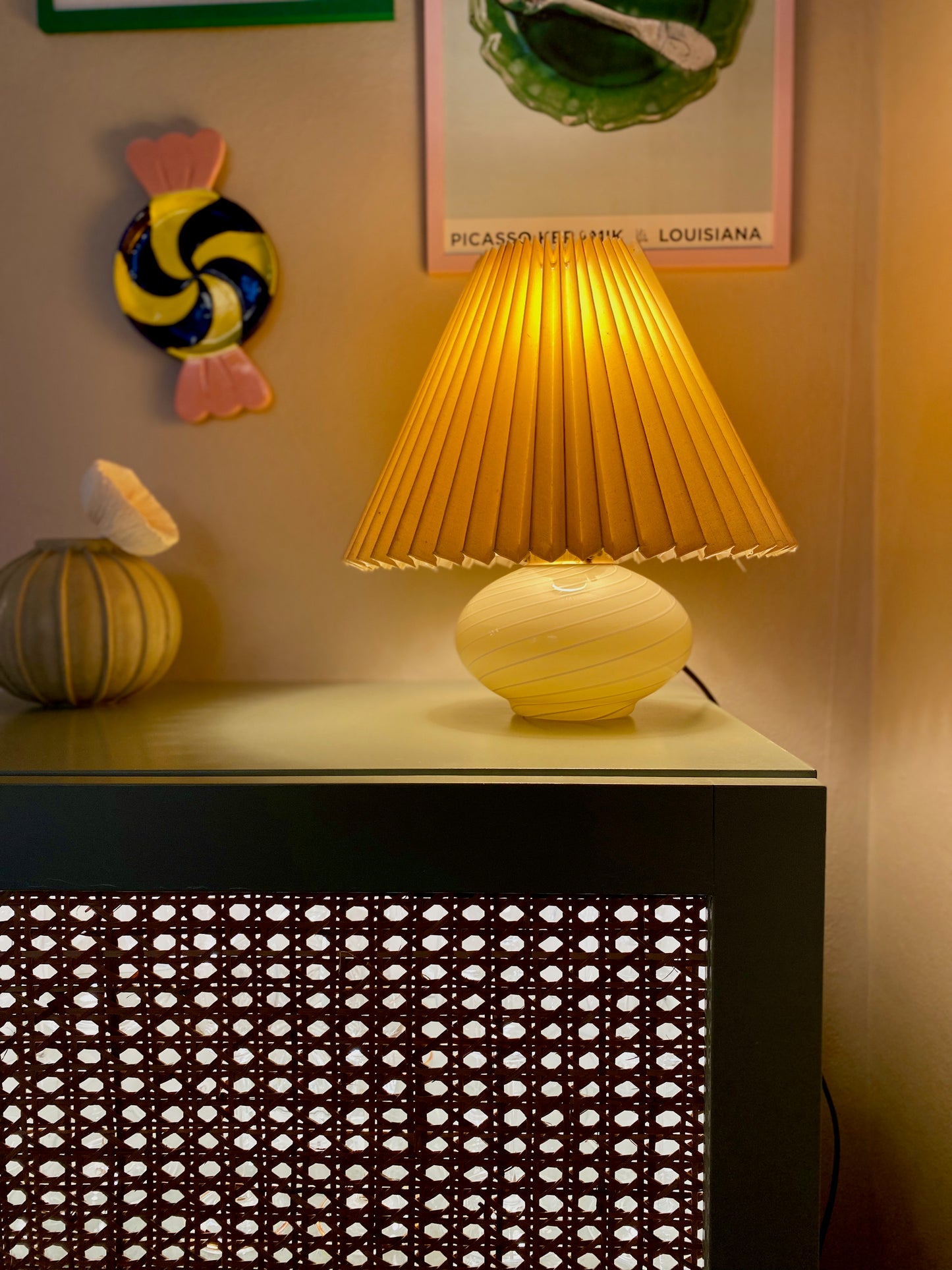 Vintage Murano bordlampe fra 70'erne.