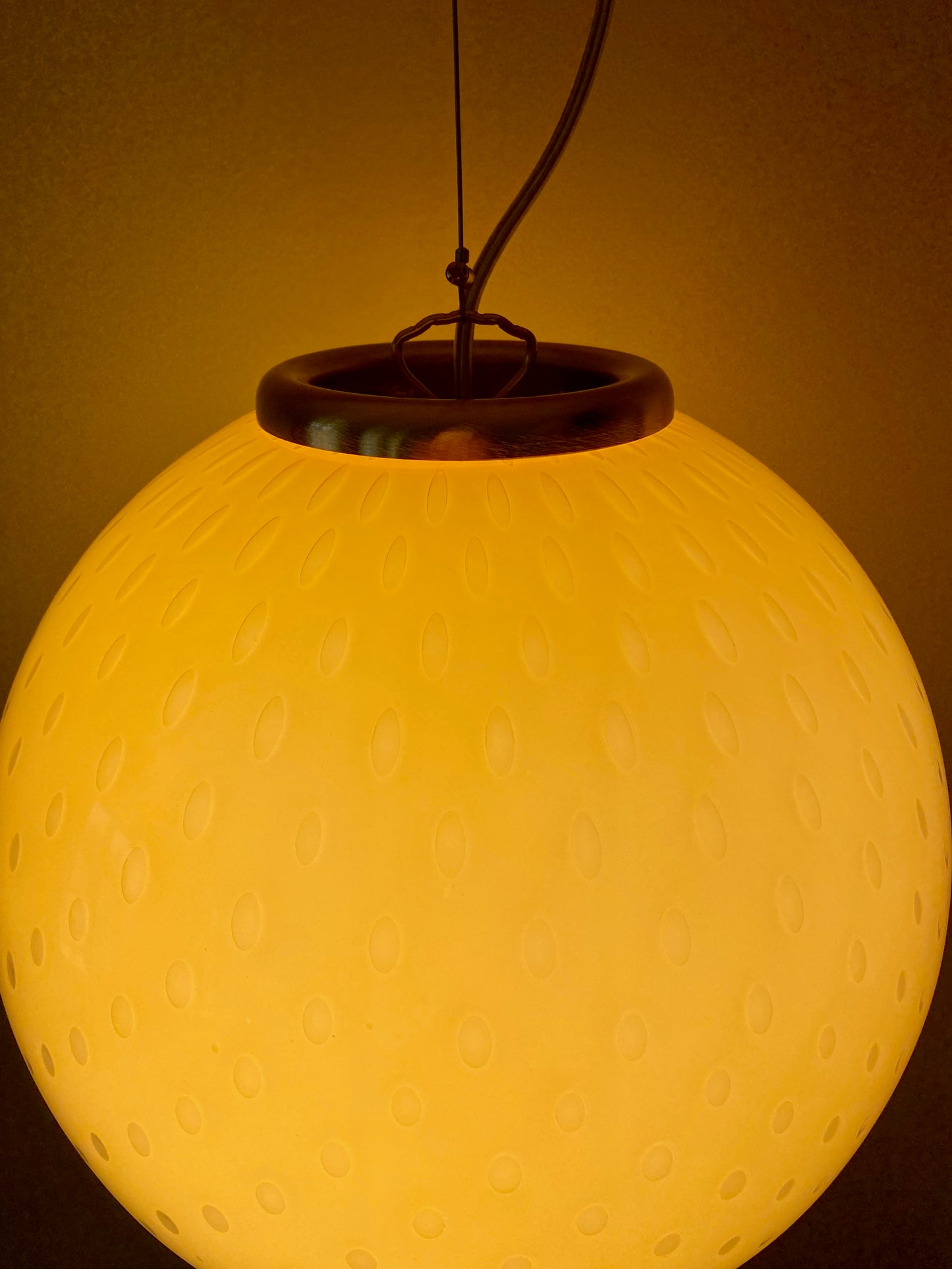 Smuk Murano lampe i gul bullicante D: 30 cm