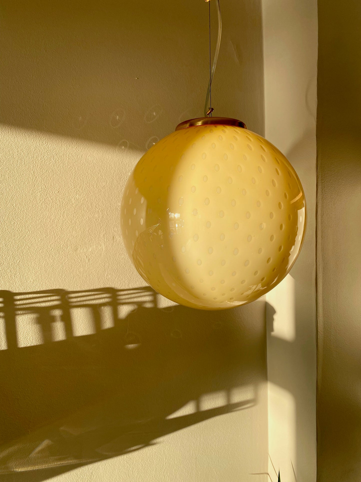 Smuk Murano lampe i gul bullicante D: 30 cm
